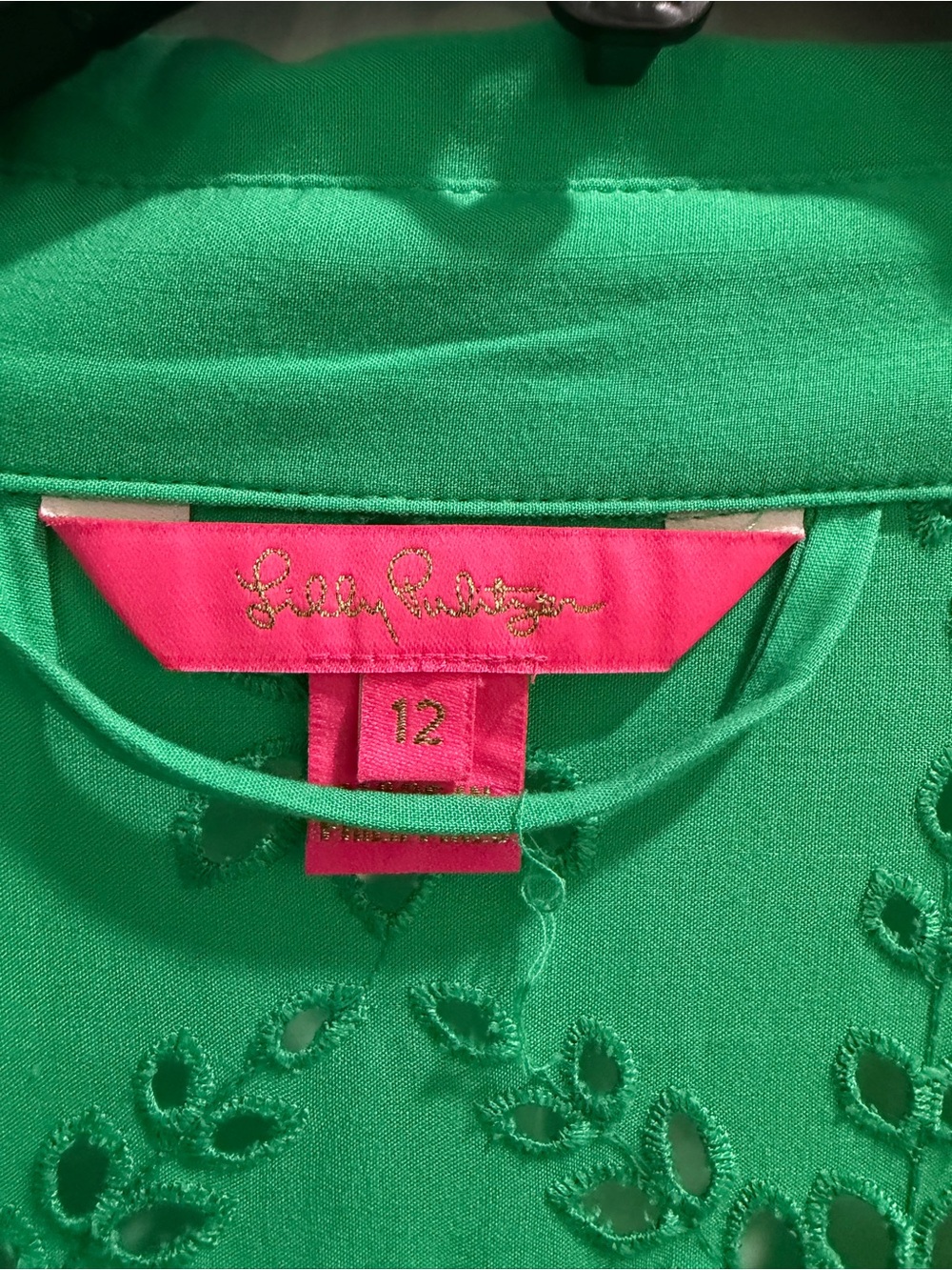 Lily Pulitzer size 12 women’s Green Eyelet Tie-Waist Maxi Dress - Picture 6 of 6